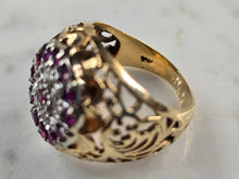 Load image into Gallery viewer, Womens Vintage Estate 10k Yellow Gold Diamond Amethyst Ring 8.2g E6821