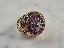 Load image into Gallery viewer, Womens Vintage Estate 10k Yellow Gold Diamond Amethyst Ring 8.2g E6821