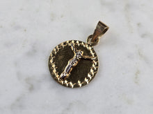 Load image into Gallery viewer, Vintage Estate 14K Yellow Gold Religious Jesus Cross Pendant, 1.0g E6830