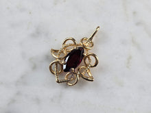 Load image into Gallery viewer, Womens Vintage Estate 14k Yellow Gold Garnet Pendant 2.2g E6831