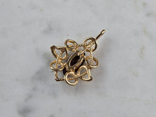 Load image into Gallery viewer, Womens Vintage Estate 14k Yellow Gold Garnet Pendant 2.2g E6831