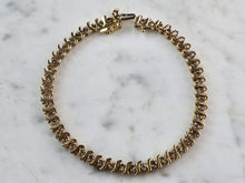Load image into Gallery viewer, Womens Vintage Estate 10K Gold Diamond Tennis Bracelet 8.3g E6837