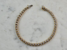 Load image into Gallery viewer, Womens Vintage Estate 14K Yellow Gold Diamond Tennis Bracelet 11.7g E6838