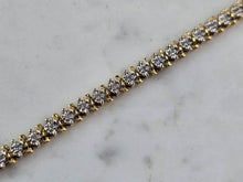 Load image into Gallery viewer, Womens Vintage Estate 14K Yellow Gold Diamond Tennis Bracelet 11.7g E6838