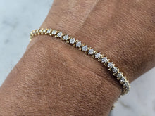 Load image into Gallery viewer, Womens Vintage Estate 14K Yellow Gold Diamond Tennis Bracelet 11.7g E6838