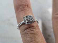 Load image into Gallery viewer, Womens Vintage Estate 10K White Gold Diamond Engagement Ring 2.3g E6849