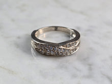 Load image into Gallery viewer, Womens Vintage Estate Sterling Silver Modernist CZ Ring 3.9g E6857