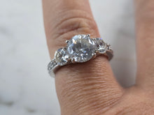 Load image into Gallery viewer, Womens Vintage Estate Sterling Silver Modernist CZ Ring 4.5g E6859
