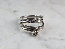 Load image into Gallery viewer, Womens Vintage Estate Sterling Silver Modernist Diamond Ring Set 5.5g E6863