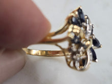 Load image into Gallery viewer, Womens Vintage Estate 14k Gold Sapphire Diamond Ring 7.0g E6866