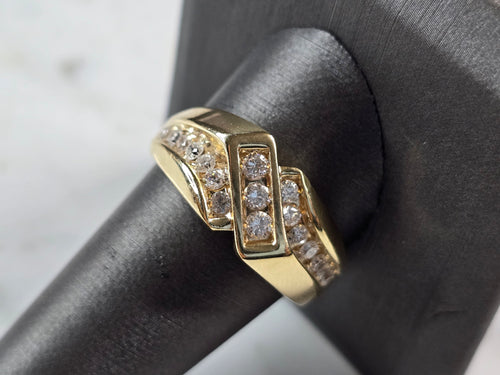 Mens Vintage Estate 14K Yellow Gold Frederick Goldman Diamond Ring 9.1g E6871