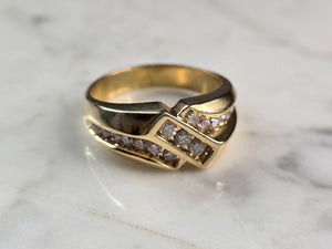 Mens Vintage Estate 14K Yellow Gold Frederick Goldman Diamond Ring 9.1g E6871