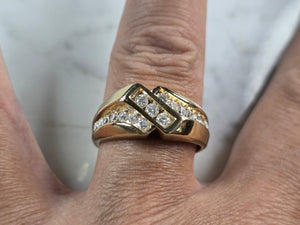 Mens Vintage Estate 14K Yellow Gold Frederick Goldman Diamond Ring 9.1g E6871
