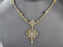 Load image into Gallery viewer, Womens Sterling Silver Gold Tone CZ Pendant Necklace 13.7g E6877