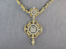 Load image into Gallery viewer, Womens Sterling Silver Gold Tone CZ Pendant Necklace 13.7g E6877