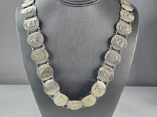 Load image into Gallery viewer, Womens Vintage Estate Sterling Silver Mayan Necklace 65.7g E6878
