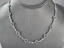 Load image into Gallery viewer, Womens Sterling Silver CZ Peace Symbol Necklace 15.7g E6879
