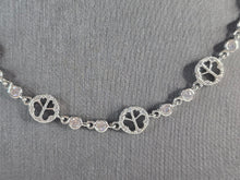 Load image into Gallery viewer, Womens Sterling Silver CZ Peace Symbol Necklace 15.7g E6879