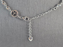 Load image into Gallery viewer, Womens Sterling Silver CZ Peace Symbol Necklace 15.7g E6879