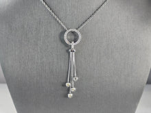 Load image into Gallery viewer, Womens Sterling Silver Modernist CZ Pendant Necklace 6.4g E6881