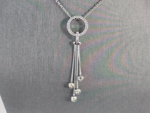Load image into Gallery viewer, Womens Sterling Silver Modernist CZ Pendant Necklace 6.4g E6881