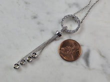 Load image into Gallery viewer, Womens Sterling Silver Modernist CZ Pendant Necklace 6.4g E6881