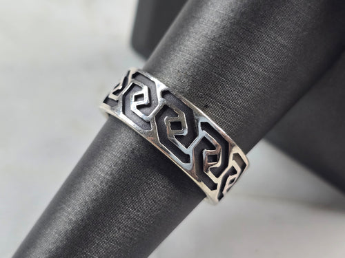 Mens Vintage Estate Sterling Silver Waldeck Johnson Ring 4.7g E6887