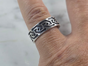 Mens Vintage Estate Sterling Silver Waldeck Johnson Ring 4.7g E6887