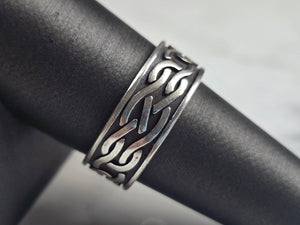 Mens Vintage Sterling Silver Celtic Infinity Waldeck Johnson Ring 5.9g E6888
