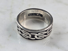 Load image into Gallery viewer, Mens Vintage Sterling Silver Celtic Infinity Waldeck Johnson Ring 5.9g E6888