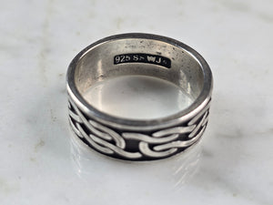 Mens Vintage Sterling Silver Celtic Infinity Waldeck Johnson Ring 5.9g E6888