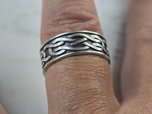 Mens Vintage Sterling Silver Celtic Infinity Waldeck Johnson Ring 5.9g E6888