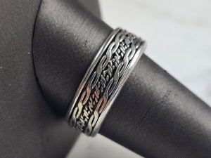 Mens Estate Sterling Silver Irish Celtic Eternity Knot Fidget Ring 4.7g E6889