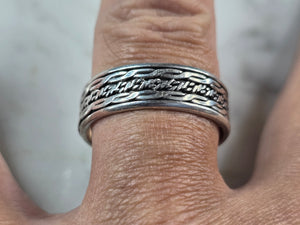 Mens Estate Sterling Silver Irish Celtic Eternity Knot Fidget Ring 4.7g E6889