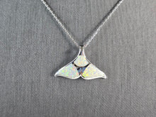 Load image into Gallery viewer, Womens Sterling Silver Opal Modernist Whale Tail Pendant Necklace 5.4g E6890