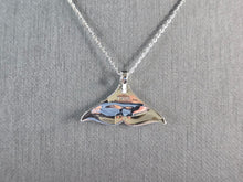 Load image into Gallery viewer, Womens Sterling Silver Opal Modernist Whale Tail Pendant Necklace 5.4g E6890