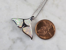 Load image into Gallery viewer, Womens Sterling Silver Opal Modernist Whale Tail Pendant Necklace 5.4g E6890