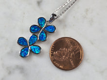 Load image into Gallery viewer, Womens Sterling Silver Blue Opal Daisy Flower Pendant Necklace 4.8g E6891