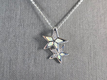 Load image into Gallery viewer, Womens Sterling Silver Opal Star Pendant Necklace 3.8g E6893