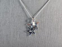 Load image into Gallery viewer, Womens Sterling Silver Opal Star Pendant Necklace 3.8g E6893