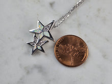 Load image into Gallery viewer, Womens Sterling Silver Opal Star Pendant Necklace 3.8g E6893