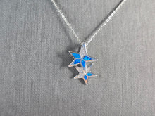 Load image into Gallery viewer, Womens Sterling Silver Blue Opal Star Pendant Necklace 3.8g E6894