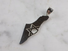 Load image into Gallery viewer, Sterling Silver Jewish Judaica Star of David Israel Pendant Necklace 4.1g E6895