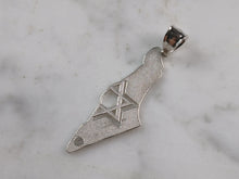 Load image into Gallery viewer, Sterling Silver Jewish Judaica Star of David Israel Pendant Necklace 4.1g E6895