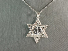 Load image into Gallery viewer, Sterling Silver Jewish Judaica Star of David Pendant Necklace, 3.1g E6897