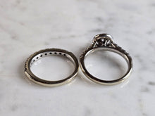 Load image into Gallery viewer, Womens Vintage Estate 14K White Gold Diamond Ring Set, 5.7g E6903