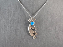 Load image into Gallery viewer, Vintage Estate Sterling Silver Southwestern Kokopelli Pendant Necklace 3.9g E690