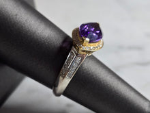 Load image into Gallery viewer, Womens Vintage Estate 14K Mixed Gold Amethyst Diamond Ring 6.7g E6916