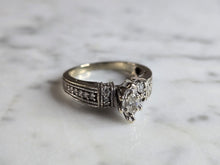 Load image into Gallery viewer, Womens Vintage Estate 14K White Gold Modernist Diamond Ring, 5.3g E6930