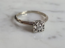 Load image into Gallery viewer, Womens Vintage Estate 14k White Gold Diamond Ring 2.7g #E6933